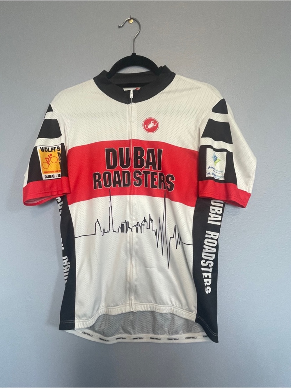 Dubai Roadsters Men's Red & White Cycling Jersey Castelli size XL
